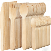 Vaisselle en bois écologique biodégradable, couverts jetables en bois, fourchette, cuillère, couteau pour la maison, les fêtes et l'usage quotidien, parmi les plus vendus