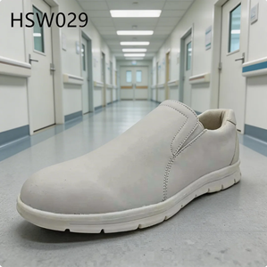 ZYF, Scarpe di Sicurezza in Vari Tipi di Pelle Bianche/Nere per Ristoranti, Uso in Infermatori, Facili da Indossare/Togliere, Antigermici, Zoccoli da Lavoro HSW029 - Product Image 2