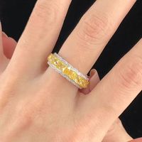 Bague de mariage classique en diamant taille princesse cultivé en laboratoire certifié IGI Bereal, argent 925 plaqué or, alliance personnalisée, bijoux fins pour femmes