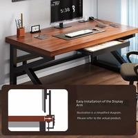 Bureau d'ordinateur en métal, bureau d'étude, bureau d'étudiant, bureau à domicile, bureau de jeu, poste de travail fixe, cadre fixe de 5 cm d'épaisseur