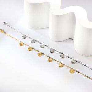 Stainless Steel Shell <b>Anklet</b> <b>Gold</b> Silver Women's Foot Ornament Jewelry Fashion Accessory - Product Image 1