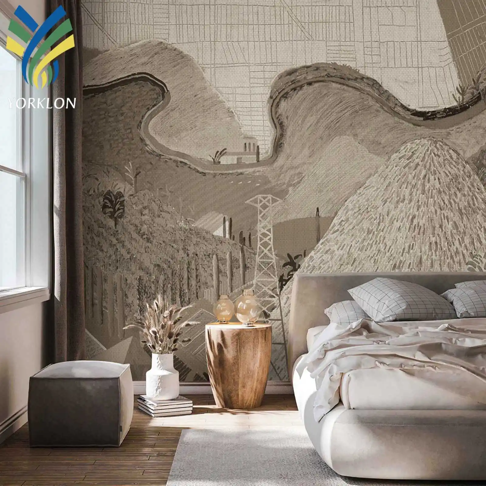 YF-CN 22 Customized Interior Landscape Natural Green 3D Mural Wallpaper