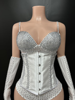 Novance Y5761 Nouvelle Collection Robes de Danse Samba Blanches en Strass pour Spectacles Scéniques et Soirées Sexy pour Femmes