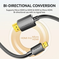 Cable Micro HDMI a HDMI Mindpure 4K, Adaptador Mini HDMI a HDMI V2.0 18Gbps para Cámara de Acción GoPro, Raspberry Pi, Videocámara