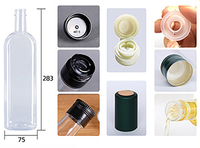 Mini bouteille d'huile d'olive carrée en plastique transparent PET facile à transporter 100ml 200ml 250ml 320ml 500ml 750ml facile à transporter