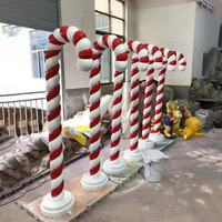 Arche en fibre de verre personnalisée de grande taille en forme de bonbon pour parc, statue de canne en sucre de taille réelle pour la décoration de Noël