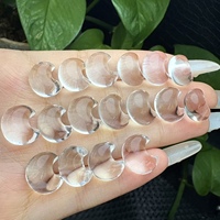 Cristal naturel de haute qualité, quartz clair poli, forme de lune avec anneau ou pendentif, design mixte S925, pour bijoux femme, cadeau