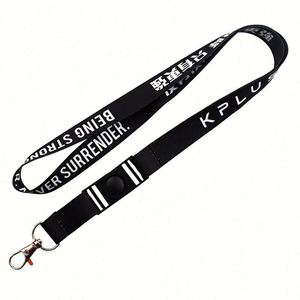 Custom Eco-Friendly Durable Washable <b>Polyester</b> <b>Lanyard</b> Hook Breakaway Strap Thermal Transfer Printed for Business ID Badge - Product Image 6