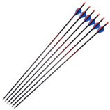 Flèches de tir à l'arc de 6,2 mm avec plumes, flèches en carbone pur, rectitude +-0,003, spine 300 340 400 500 600