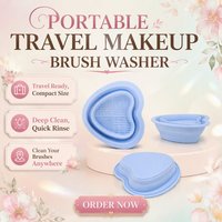 Bol de nettoyage pliable en silicone en forme de cœur pour pinceaux de maquillage, portable, antidérapant, pour éponges de beauté, vente en gros usine