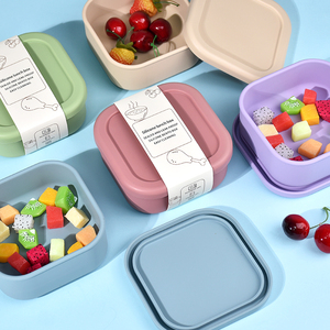 Kids Silicone Bento Set For School Leak Proof Food Grade Preservation <b>Small</b> Snack Box With Lid Toddler Healthy Eating - Product Image 4