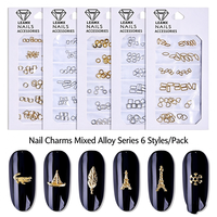 Breloques pour nail art Macaron Micro Bead, décorations mixtes en alliage, Chrome, Cœur, Océan, Croix, Vintage