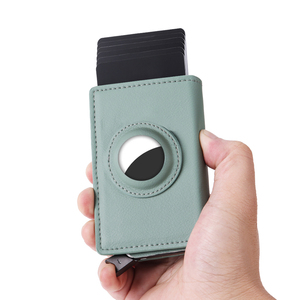 Custom Color Genuine Leather Popup Cardholder Leather <b>RFID</b> Secure Automatic Sliding Credit Card Case Smart <b>Wallet</b> <b>for</b> Women <b>Men</b> - Product Image 1