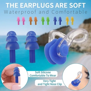 Bouchons d'oreille de natation Clip de nez de natation pour adultes enfants protégez votre nez et vos <span class=keywords><strong>oreilles</strong></span> dans l'eau - Product Image 3