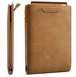 Billetera <span class=keywords><strong>de</strong></span> cuero <span class=keywords><strong>de</strong></span> microfibra para <span class=keywords><strong>hombre</strong></span>, billetera <span class=keywords><strong>de</strong></span> bolsillo frontal minimalista con logotipo personalizado, RFID, delgada, con Clip para dinero en el interior - Product Image 2
