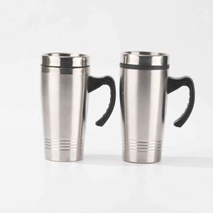Stainless Steel Tumbler With Handle And Lid <b>Double</b> <b>Wall</b> Vacuum Insulated Travel Mug Minimalist Design 12-24 Hours Thermal - Product Image 2