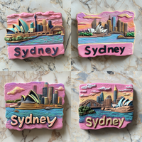 Dernier aimant de réfrigérateur en résine personnalisé Sydney Cadeau souvenir de voyage Impression UV Effet 3D Logo moyen de style moderne Prix de gros