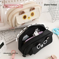 Hermosa apariencia, bolsa de lápiz de gran capacidad, portátil, multicapa, encantador diseño de gato 3D, estuche para bolígrafos para estudiantes