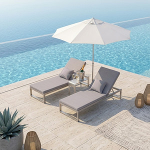 Tumbona de Exterior <span class=keywords><strong>con</strong></span> Estructura de Aluminio y Respaldo Ajustable para <span class=keywords><strong>Piscina</strong></span>, Playa, Hotel, Tumbona Moderna al por Mayor <span class=keywords><strong>con</strong></span> Cojín - Product Image 5