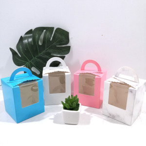 Wholesale Custom Cupcake Handle Packing Gift Boxes