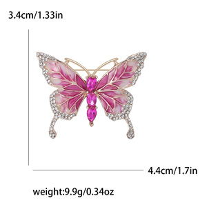 Broche Papillon Personnalisée, Design Tendance, Accessoire de Vêtement Élégant, Goutte d'Huile, Alliage Plaqué Or, pour Femme, Mariage, Fiançailles - Product Image 5