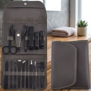 FORGELINE INDUSTRIES Trousse de manucure 16 pièces en acier inoxydable, kit à ongles portable avec coupe-ongles 5 en 1, style classique - Product Image 3
