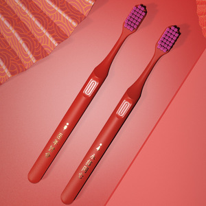 Cepillos de dientes para boda, paquete de 2, color rojo rosa, cerdas suaves, juego para parejas, para recuerdos de boda - Product Image 4