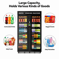 Máquina Expendedora Inteligente XMAI 1100L con Cámara de Visión Artificial, Reconocimiento de Snacks y Bebidas, Pago con Tarjeta, Refrigeración Remota por Compresor 4G, IA