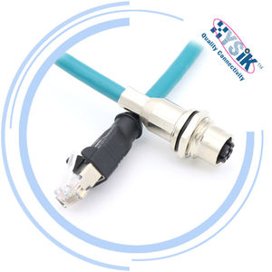 Telecamere industriali cavo Ethernet M12 8 poli X fare a RJ45 maschio cavo di estensione IP67 8 p8c 2*4 * 26AWG PUR cavo sovrastampato - Product Image 4