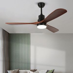 Ceiling Fan Light With Led Wood Blades For Living Room Bedroom 220V Fixed Blade Design F244 - Product Image 1