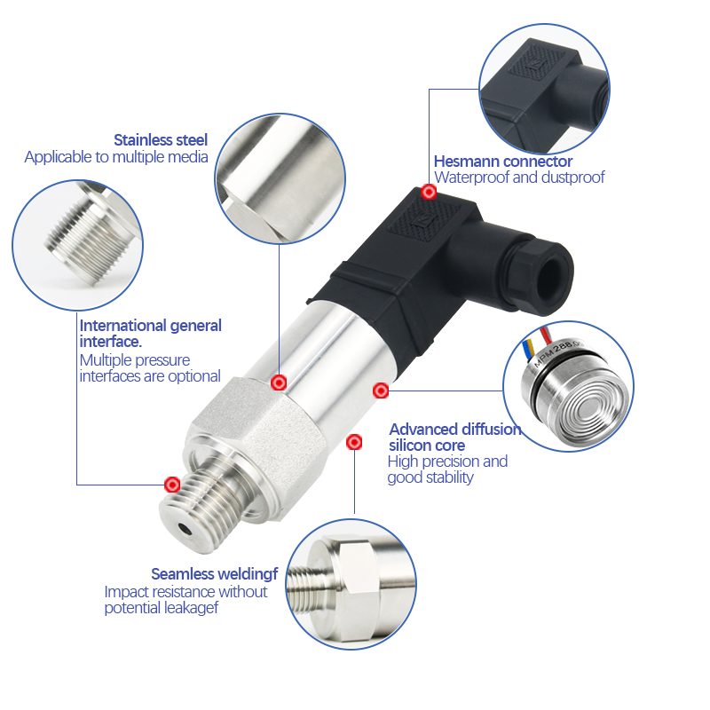 Shelok Most Popular Industrial 4 - 20ma Strain Pressure Transducer Sensor For Liquid Water Gas Pressure Measurement