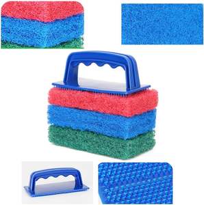 Esponjas de Fregado de Nailon Reemplazables de 15*9*2cm con Mango de Plástico con Gancho, Estropajo para Limpieza de Baños y Cocinas - Product Image 4