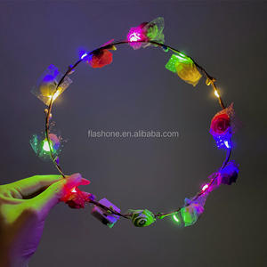 Led Bloem Kronen Hoofdband Vrouwen Slingers Gloeiende Bloemenkrans Kronen Voor Bruiloft Strandfeest Verjaardag Halloween - Product Image 2