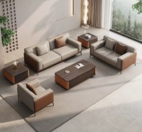Set Meja Kantor Eksekutif Modular Multifungsi Bentuk L Mewah Modern untuk CEO, Bos, Manajer, Direktur, Panel Kayu MDF Kelas Atas