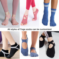 Chaussettes de Yoga de haute qualité à 5 orteils avec poignée pour femmes Chaussettes antidérapantes Barre Pilates Chaussettes de Yoga personnalisées