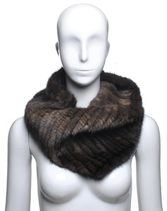YR714 femmes tricot à la main véritable fourrure de vison Cape élastique Snood écharpe taille unique sexe poitrine Wrap 3 façons - Product Image 2