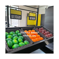 Xiadna Plank Houten Fruit Groente Stand Display Stands Ontwerp Metallic Groente-en Display Plank Super Markt Stand