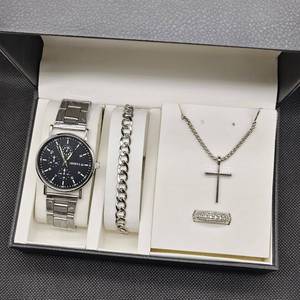 Ensemble de 4 montres et bracelets à quartz pour hommes-Bracelet en acier tendance-Accessoires simples YuSa886 - Product Image 3