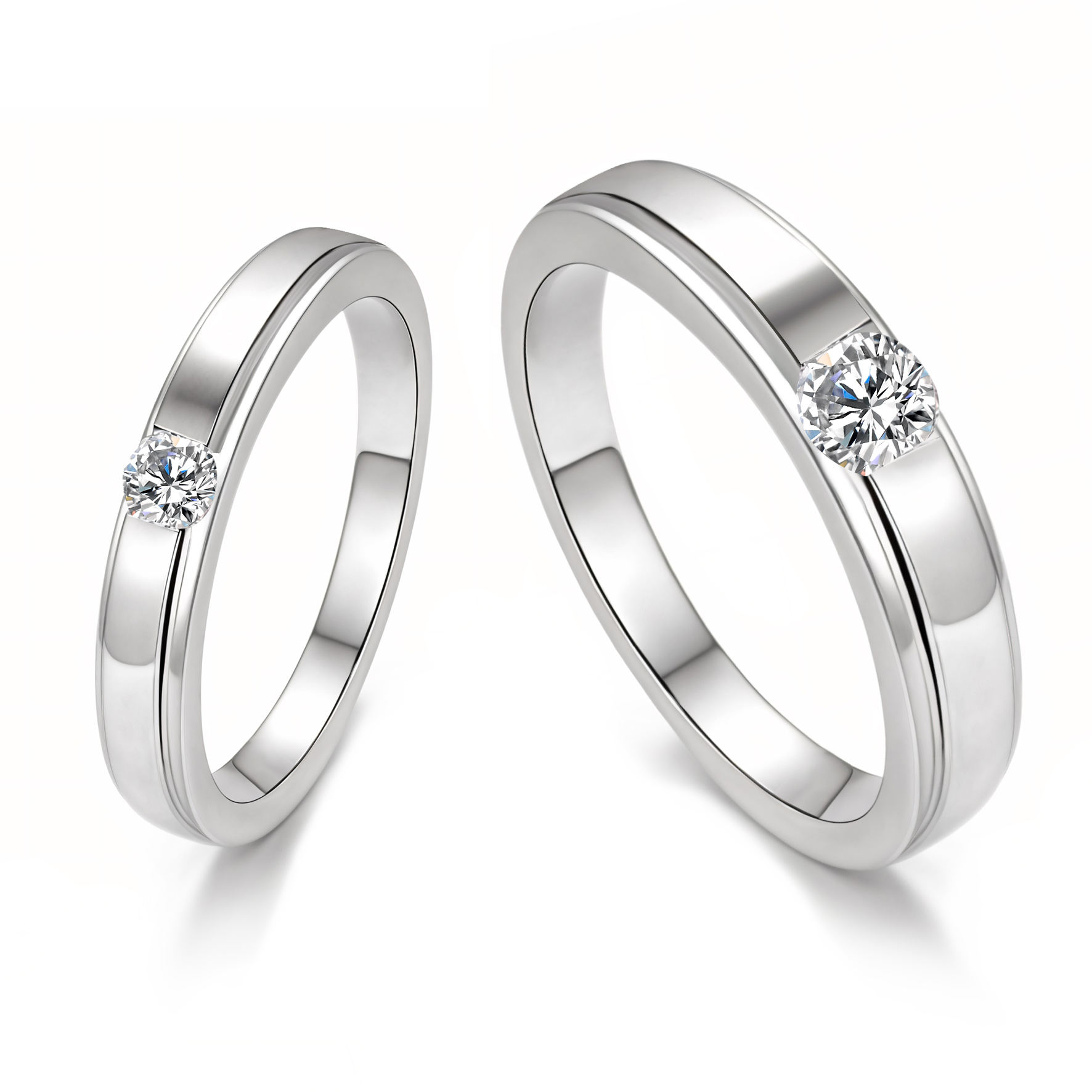 Bague en or massif 10K avec diamant naturel