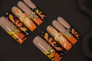 Handgemaakte Abs Draagbare Nail Art Cross Press-On Nagels Modieuze Franse Stijl Met Vlinder Ontwerp Voor Vingers - Product Image 4