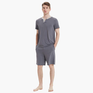 Pyjama personnalisé en bambou doux pour homme, ensemble décontracté long, pyjama classique imprimé en tricot pour homme, ensemble de vêtements de détente en coton - Product Image 1