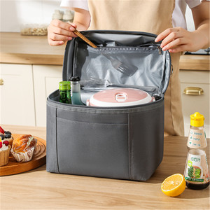 Bolsa térmica para el almuerzo, nevera portátil de gran capacidad para oficina, pícnic al aire libre, camping, color negro - Product Image 3
