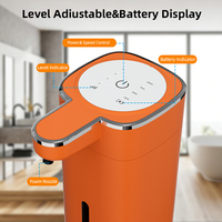 Distributeur automatique de savon mousse 420 ml, mural, sans contact, à capteur, rechargeable, pour salle de bain et cuisine