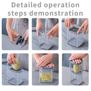 4 lưỡi thép không gỉ Hướng dẫn sử dụng Báo Chí Heavy Duty Rau Cutter cho khoai tây rau/Trái Cây-đa chức năng máy rửa chén an toàn - Product Image 5