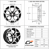 Jantes forgées monobloc CF 18 20 pouces 6x139.7 PCD 106.1 CB compatibles avec Fang Cheng Bao Bao 5 Leopard 5, jantes personnalisées ODM