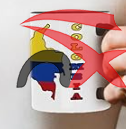 Logotipo personalizado Color Cerámica Regalo Tazas de <span class=keywords><strong>leche</strong></span> Bandera NACIONAL DE <span class=keywords><strong>Colombia</strong></span> Taza Tazas de café <span class=keywords><strong>con</strong></span> asa - Product Image 4