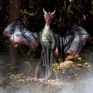 Dragón Volador Mecánico Grande de Halloween, Decoración Eléctrica por Inducción, Adorno para Parque de Atracciones, Adorno para Exteriores, <span class=keywords><strong>Bosque</strong></span> - Product Image 5