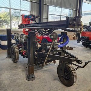 Factory Supply <b>Small</b> Water Well <b>Drilling</b> Rigs Wheeled Hydraulic 130m Water Well <b>Drilling</b> Rig - Product Image 1