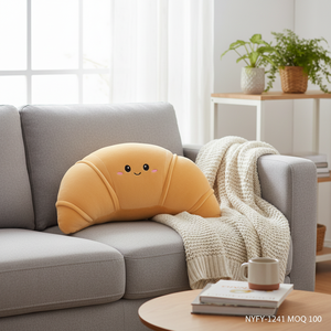 Cuscino Peluche a Forma di Croissant Giallo da 12 Pollici, Morbido e Accogliente Compagno per Divano, Regalo Moderno con Stampa Digitale NYFY-1241 MOQ 100 - Product Image 3