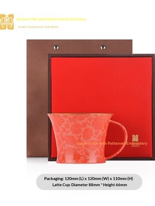 <strong>Gubu</strong> Embossed Jingdezhen High-Grade White Porcelain Exquisite Coffee Cup High-Value Internet Celebrity Jade Gift Box - Product Image 5